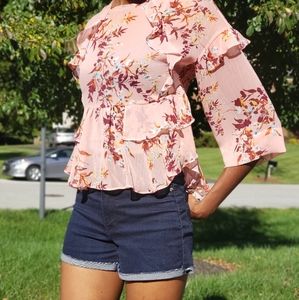 A pink floral top